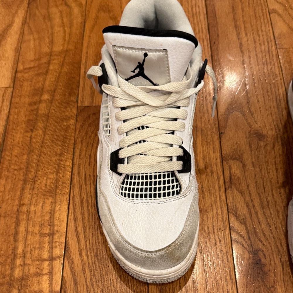 Jordan kids White and  Military Black Classic Sneakers.